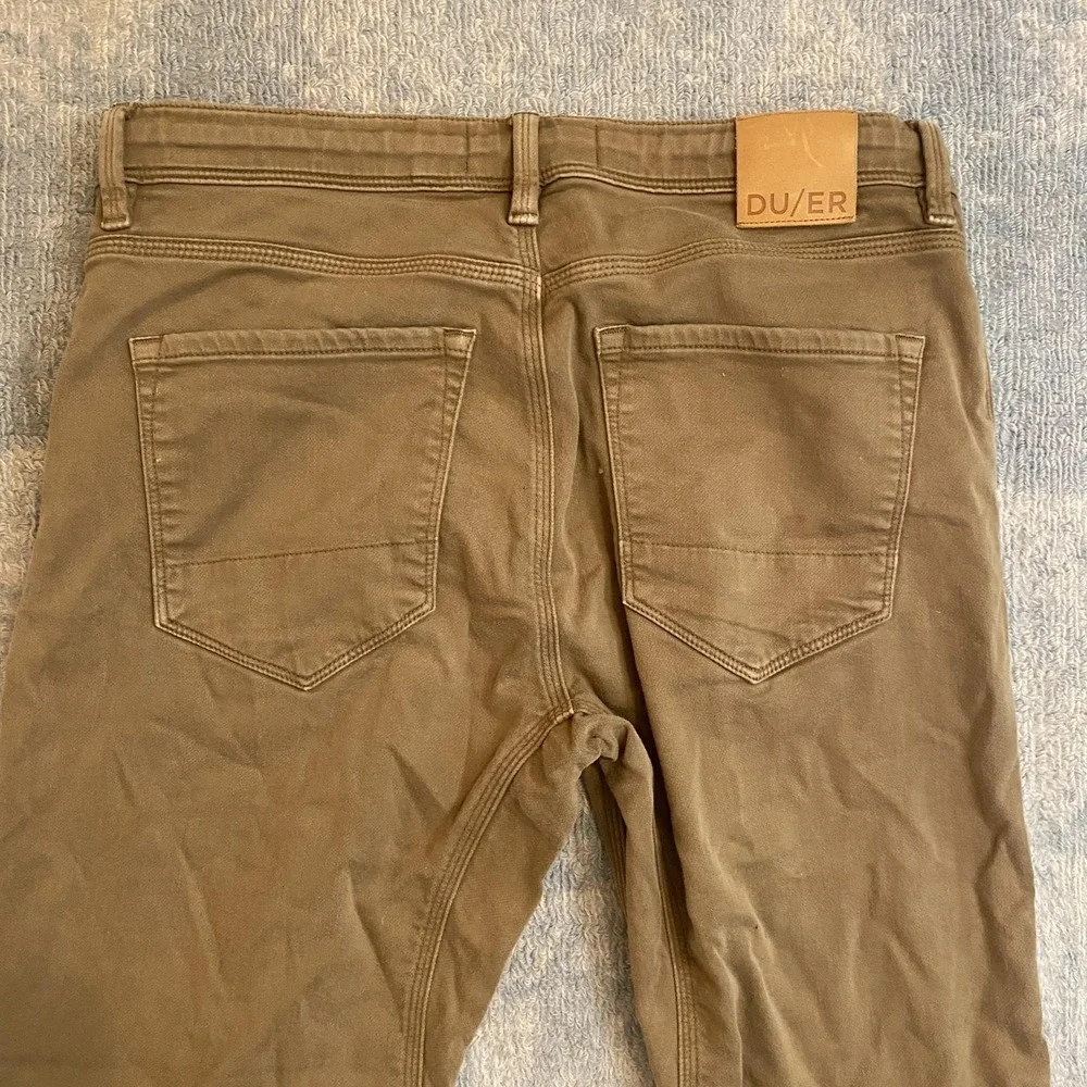 DU/ER Pants Mens 34x29 Brown N2X Slim Fit Jogger Stretch Casual Tapered Cuffed